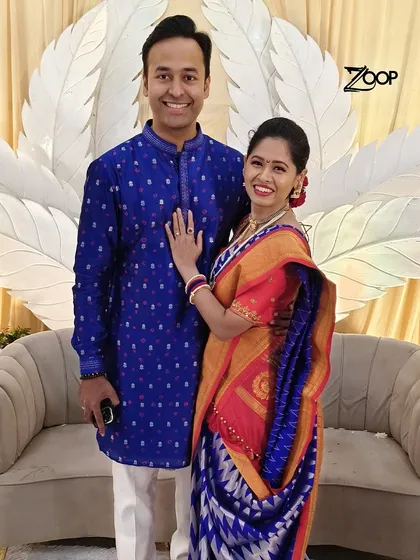 From perfect fits to stylish details, I love being part of my clients' wedding journeys. This groom is all smiles in his royal blue kurta, ready for the celebrations.