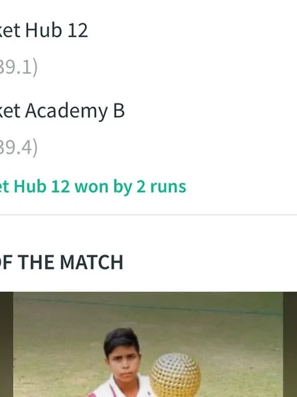 A nail-biting finish. The final scorecard shows our two-run victory to clinch the Third Master Puranmal Cricket Tournament title.