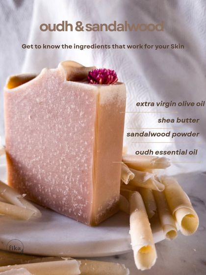 My signature Oudh bar, featuring "liquid gold" Oudh and sandalwood powder. This bar is formulated with extra virgin olive oil and shea butter to deliver simple ingredients and extraordinary results.