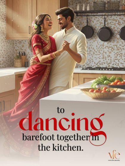 ...to dancing barefoot together in the kitchen. True romance is found in the simple, joyful, everyday moments of partnership.