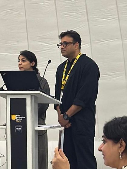 Architects from The Grid presenting their work to the WAF jury. I spotlight these critical moments to show the process and dedication behind every shortlisted project from India.