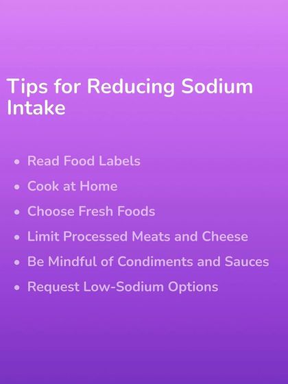 Here are practical tips for reducing sodium intake, like reading food labels and cooking at home. These are simple habits I help you build for long term health.