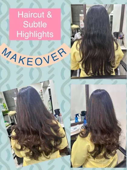 A fresh haircut paired with subtle highlights to brighten the overall look. This is a perfect example of how a little color can make a big impact.