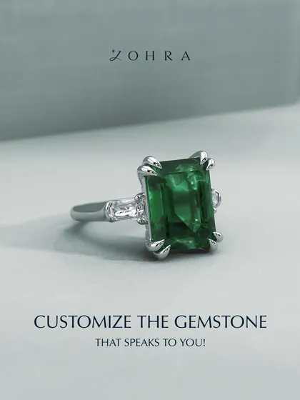 At Zohra, I craft jewellery as unique as you are. This bold emerald-cut green gemstone ring is a perfect example. True luxury lies in the details, and every piece is made just for you.