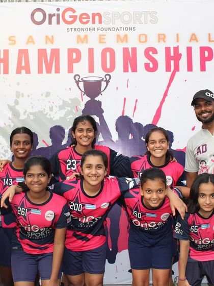 Our girls' team with their coach at the Hasan Memorial Championship 2023.