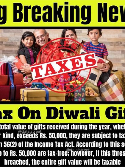 With festivals come gifts, but did you know there are tax implications? Under the Income Tax Act, if the total value of gifts you receive in a year exceeds Rs. 50,000, the entire amount becomes taxable. It's important to be aware of these rules.