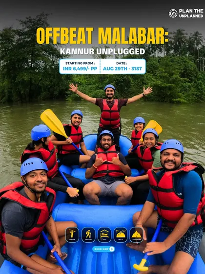 This is what pure, unfiltered fun looks like. Join us for an offbeat adventure in Malabar, where you can paddle through the exhilarating rapids of the Tejaswini river with your new squad. We provide all safety gear and expert guidance, so all you need to bring is your energy.