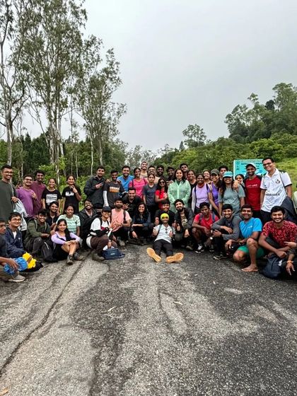 A full batch photo from our Kurinjal trek. We organize trips every weekend for adventurers from Bengaluru.