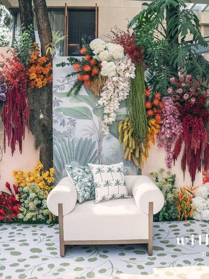 The 'Garden of Gaia' backdrop, a perfect photo opportunity for the mom-to-be and her guests.