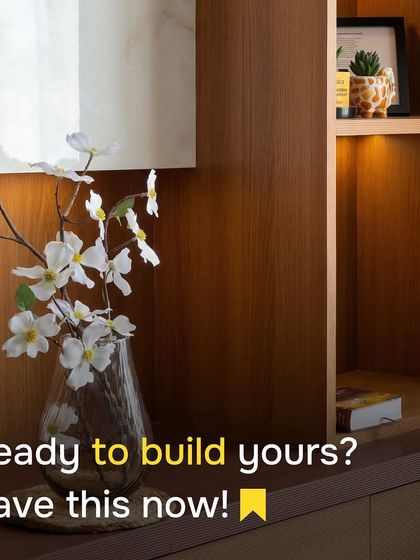 Ready to build your own stunning TV unit? This image serves as a final inspiration shot, encouraging you to save the design and material ideas for your own home renovation project.
