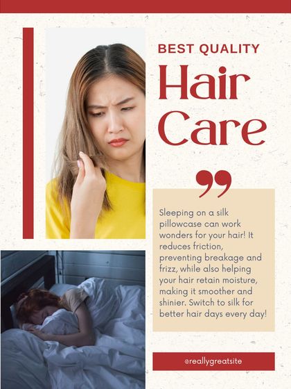 Here's a simple tip for better hair. Sleeping on a silk pillowcase reduces friction, which means less breakage and frizz. It also helps your hair retain moisture.