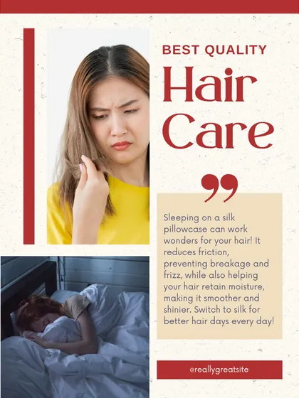 Here's a simple tip for better hair. Sleeping on a silk pillowcase reduces friction, which means less breakage and frizz. It also helps your hair retain moisture.
