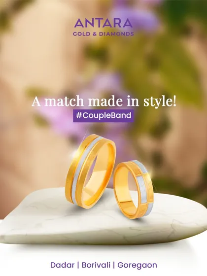 Bound by love, wrapped in gold. These classic two-tone gold bands are a timeless symbol of your commitment and shared journey.