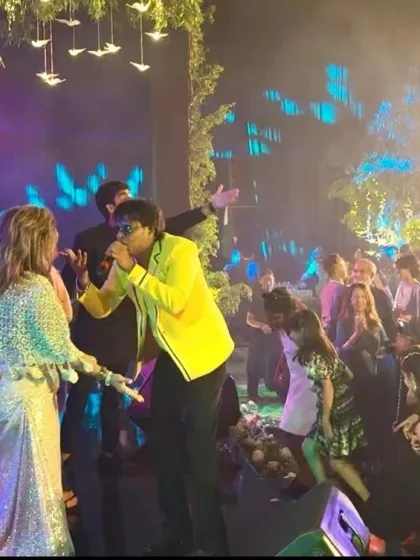 Sharing the mic and the stage with wedding guests. It's their special day, and I love making them the stars of the show.