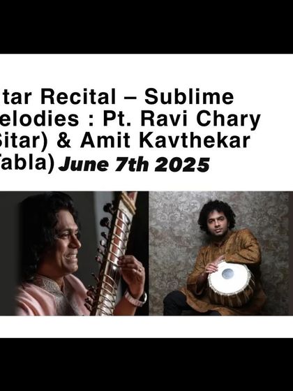 An announcement for a sitar recital in the USA, part of the 'Strings of Spring' tour.