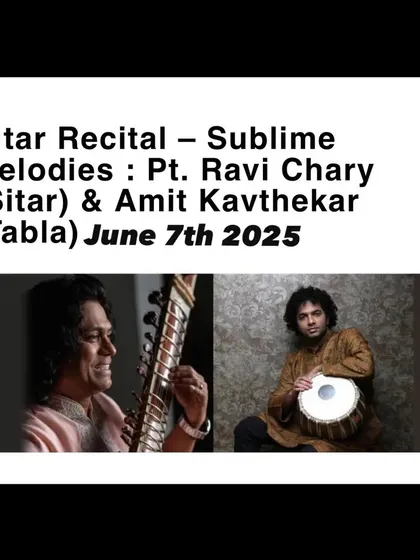 An announcement for a sitar recital in the USA, part of the 'Strings of Spring' tour.