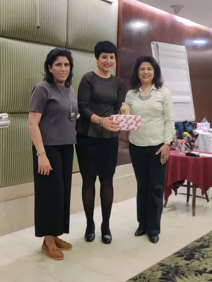 Receiving a gift after my session. It was an honor to be among such enterprising women.