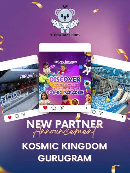 Double the fun with our partnership with Kosmic Kingdom in Gurugram! Discover a cosmic paradise of wonder and laughter, and enjoy 10% off on every ticket through Kiddybuzz.