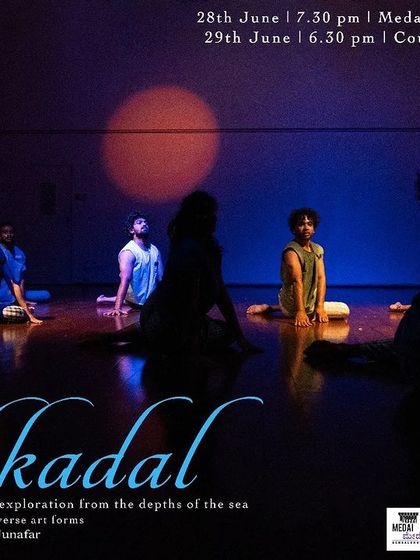 The poster for 'Alaikkadal', a performance directed and choreographed by Junafar. The show was presented at two venues, including our own, as part of its Bangalore run.