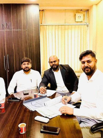 In work mode with clients at the Saket Court Complex.