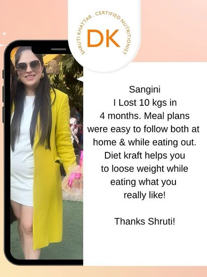 Sangini lost 10 kgs in 4 months with meal plans that were easy to follow both at home and while eating out. This is key for a sustainable lifestyle.