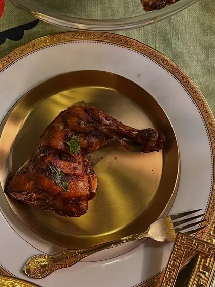 This is our Al Faham Chicken, a hidden gem on the menu. It's a pan-roasted chicken infused with Malayalee-Arabic spices, echoing the smoky, spicy charm of Gulf-return hotel feasts. It's a passport to a different Kerala.