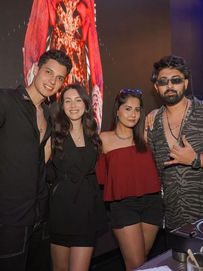 Posing with some international guests at Toca.