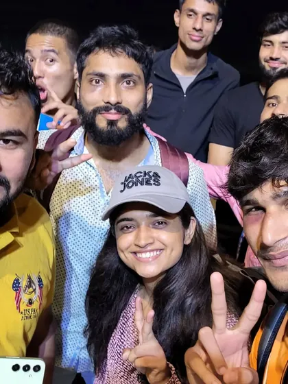 A candid selfie of the team after a successful competition run in Mumbai, showing the battle scars and smiles.