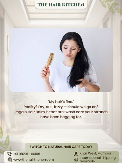 The lie: "My hair's fine." The reality: It's dry, dull, and frizzy. My Regain Hair Balm is the pre-wash care your strands have been begging for.