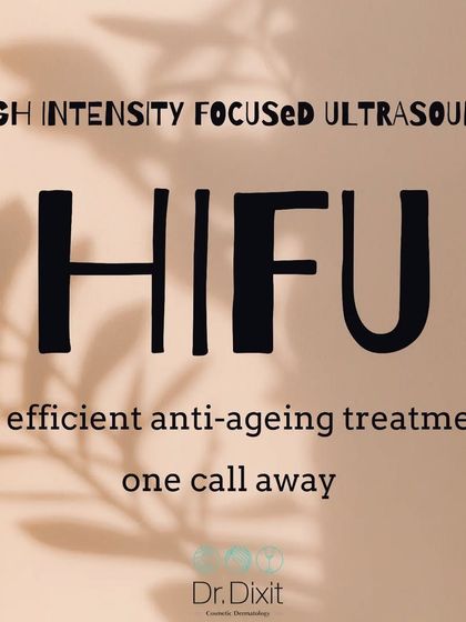 This graphic highlights the key benefits of HIFU, an efficient and powerful anti-aging treatment. It is a non-surgical procedure that offers a significant lift without needles or pain.