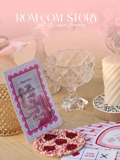 A personalized card featuring the couple's photo, designed to look like a page from a storybook. This was part of the custom stationery suite I created for the event.