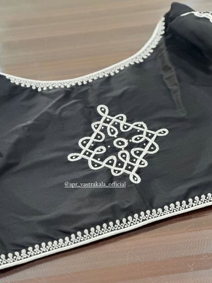The back of the black kolam blouse.