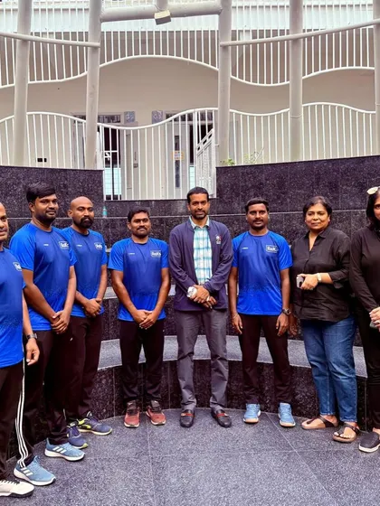 Various moments capturing Pullela Gopichand's presence at our events, interacting with partners, students, and our team.