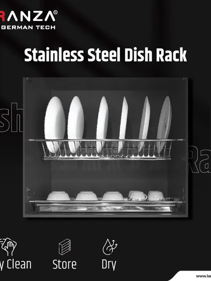 My stainless steel dish rack is elegant and practical. It is easy to clean and helps you store and dry dishes, keeping your kitchen organized and sophisticated.