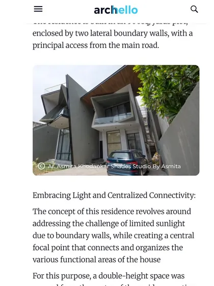 Another excerpt from the Archello feature on the Patel's Residence.