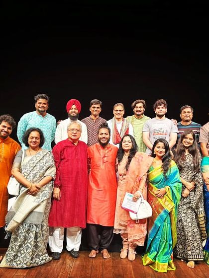 A group photo with all the prodigious young musicians at the Raagdari Gen Next event at Prithvi Theatre, Mumbai. I am grateful to be among such talent.
