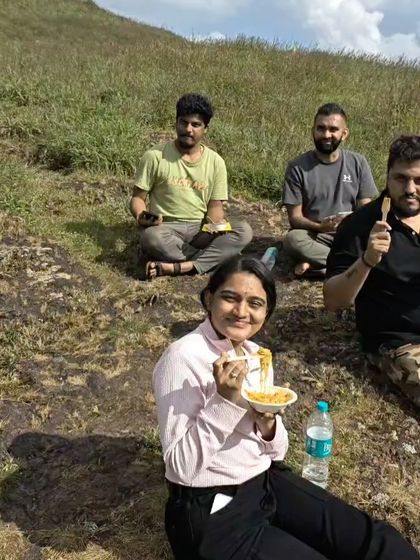 Enjoying some hot Maggi on the trail. It's the simple pleasures that make a trek special.