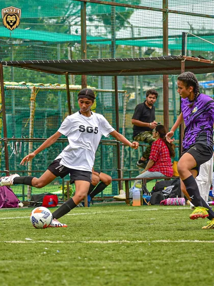 A powerful strike on goal. We encourage our players to be decisive and take their chances in the attacking third.