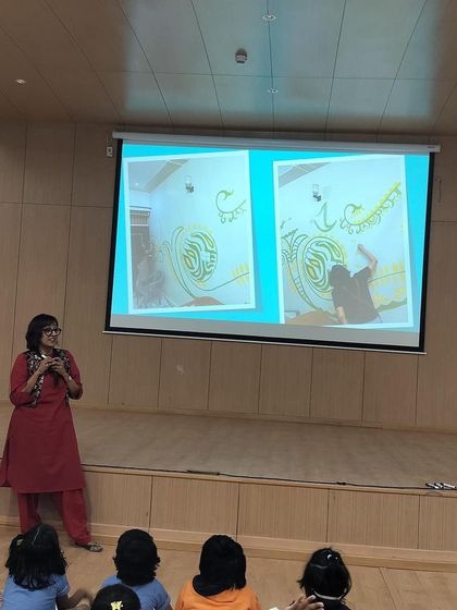 Sharing my mural work with the kids at Oakridge. Their uninhibited questions and reactions were the best part of the day.