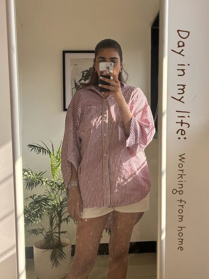 A casual work-from-home mirror selfie. Even on days when I'm not with clients, I believe in dressing in a way that makes me feel good and productive.