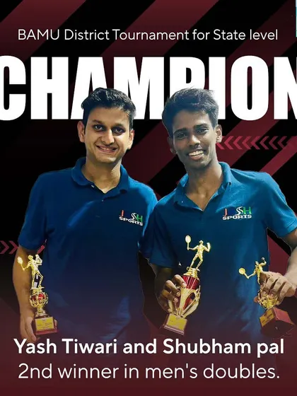 I believe that coaches should lead by example. Here are two of our own, Yash Tiwari and Shubham Pal, after their win in the men's doubles category. We bring our on-court tournament experience directly into our coaching sessions.