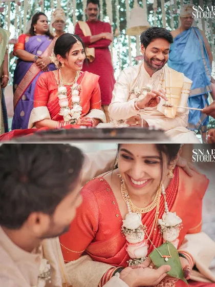 A collage of close-up shots showing the couple's happy interactions during their ceremony. We focus on the expressions that convey the joy of the day.