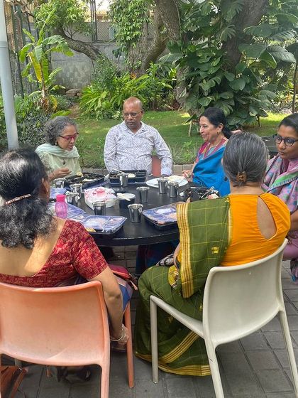 A candid shot from our long academic council meeting for the learning center. We also had the pleasure of welcoming prominent visitors from across India to the museum.