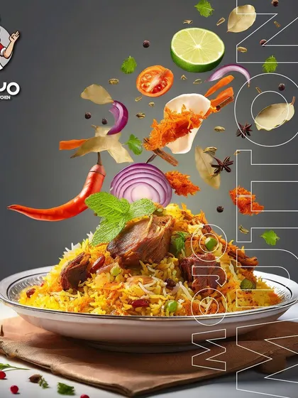 My Mutton Biryani is a true classic. I use tender mutton pieces, slow-cooked with aromatic spices, fresh mint, and crispy fried onions for that authentic taste.