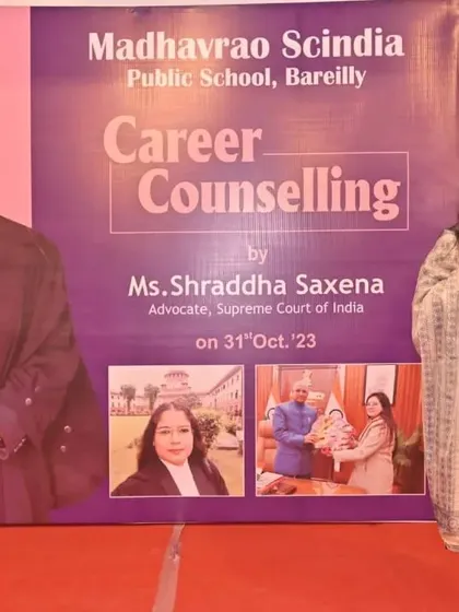 On stage for a career counseling event.