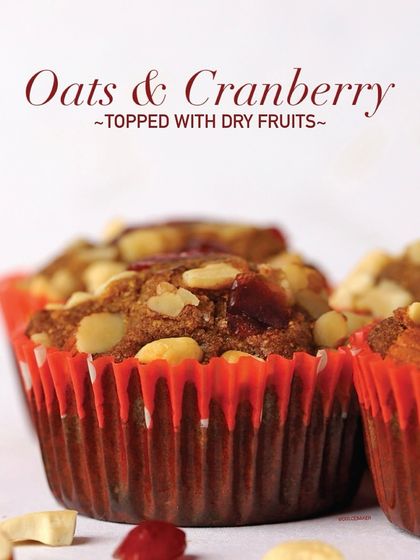 My Oats and Cranberry cupcakes are deliciously healthy. Topped with wholesome dry fruits and made without sugar, butter, or maida, every bite is a celebration of flavour and wellness.