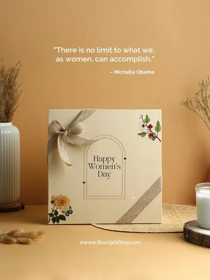 Celebrating the amazing women in your life. This elegant 'Happy Women's Day' gift box is a beautiful way to show appreciation to your team, friends, or family.