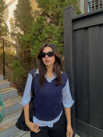 A direct-to-camera version of the street style look.