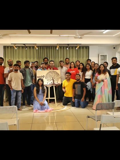 The whole group together after another successful Kannada community event.