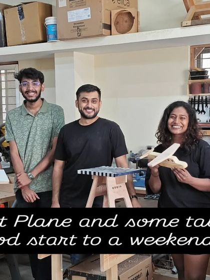 A good start to the weekend with a newly made boat plane and some small tables. It's a mix of practical items and fun, creative toys.